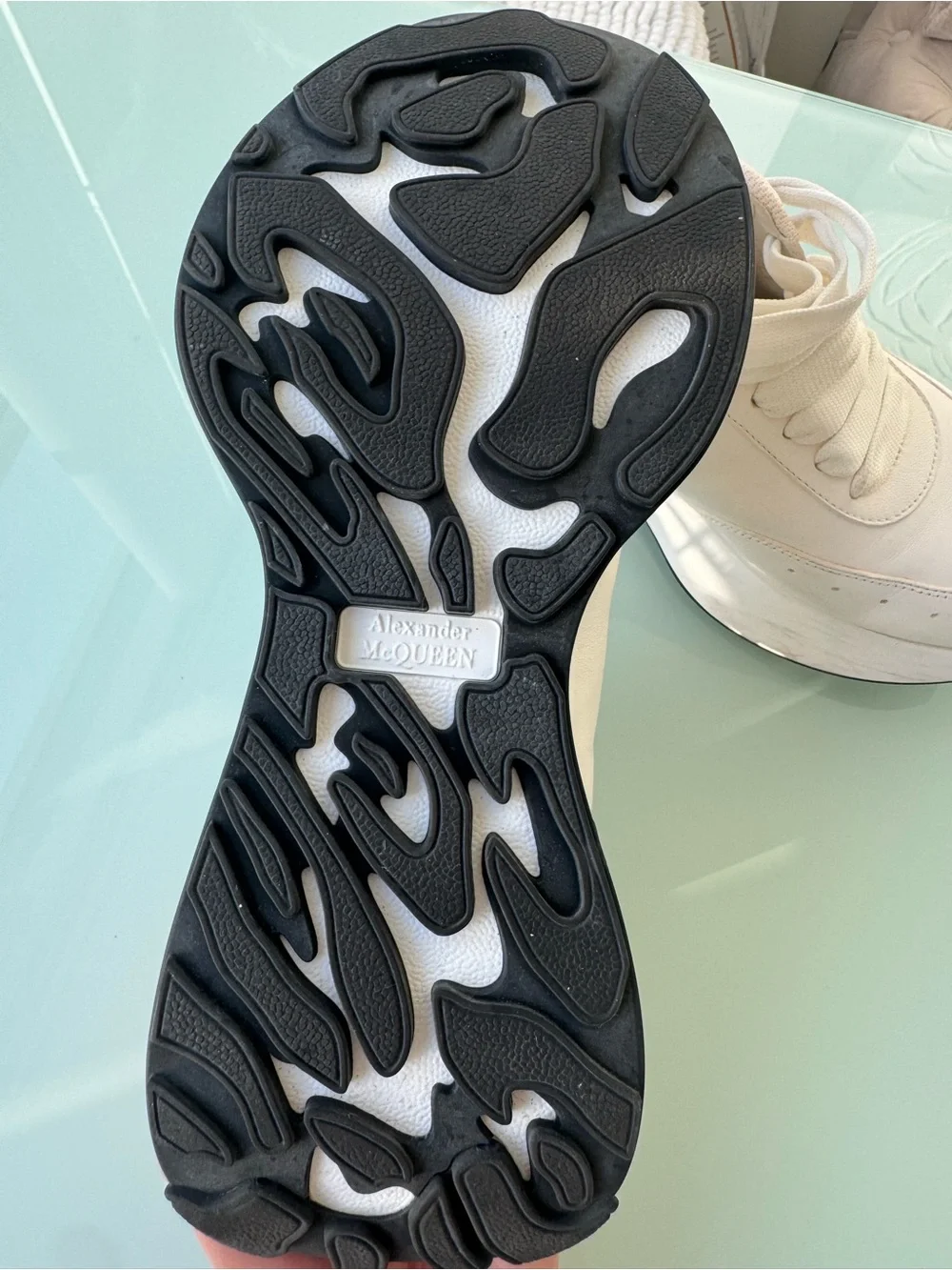 Alexander McQueen White Sneakers with Black Accents